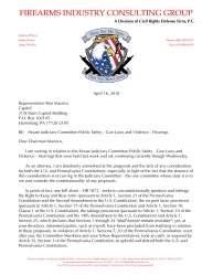 With PA Representative Sims Censoring Pro-Second Amendment Comments, FICG Files Letters of Objection with House Judiciary Committee Members